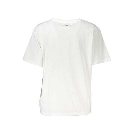 Desigual Chic Embroidered White Tee with Artistic Flair Desigual