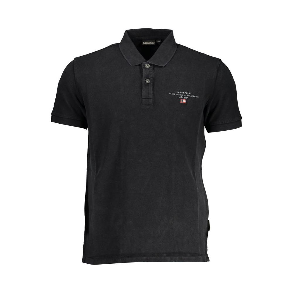 Napapijri Classic Black Embroidered Polo Shirt Napapijri