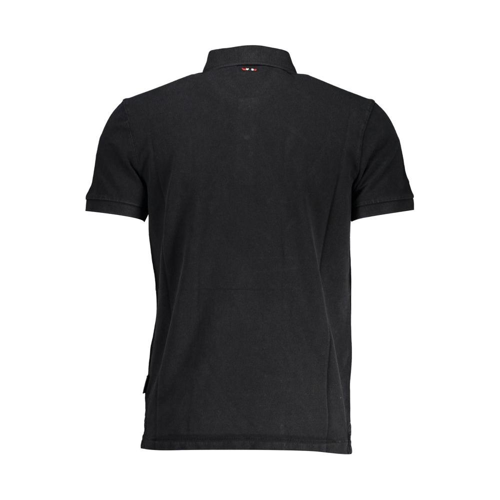 Napapijri Classic Black Embroidered Polo Shirt Napapijri