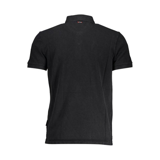 Napapijri Classic Black Embroidered Polo Shirt Napapijri