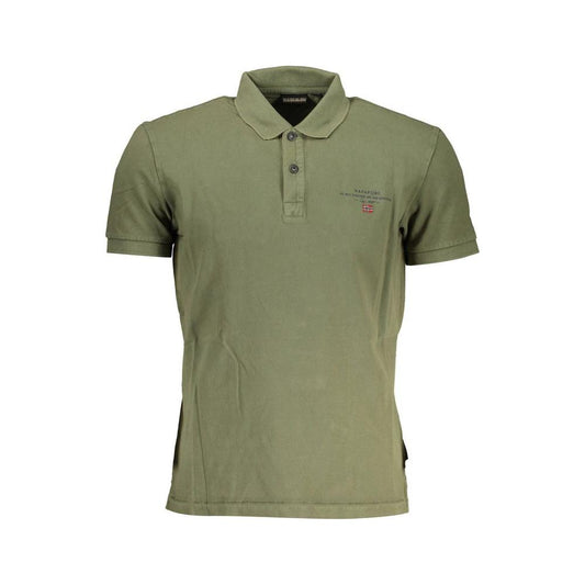 Napapijri Green Cotton Men Polo Napapijri