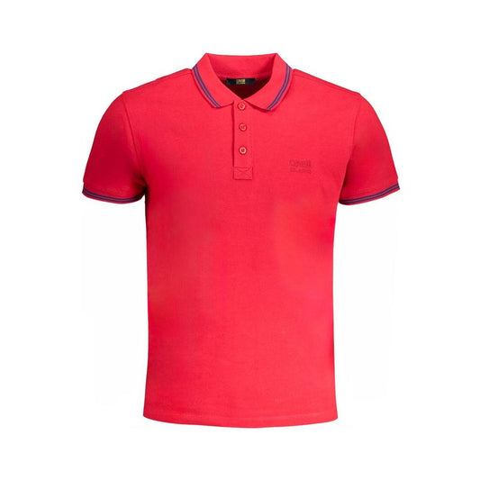 Cavalli Class Red Cotton Polo Shirt Cavalli Class