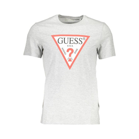 Guess Jeans Chic Gray Slim Fit Logo Tee Guess Jeans