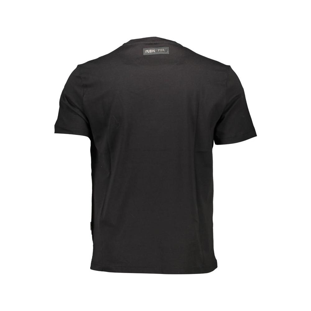 Plein Sport Sleek Black Cotton Crew Neck Tee with Logo Plein Sport