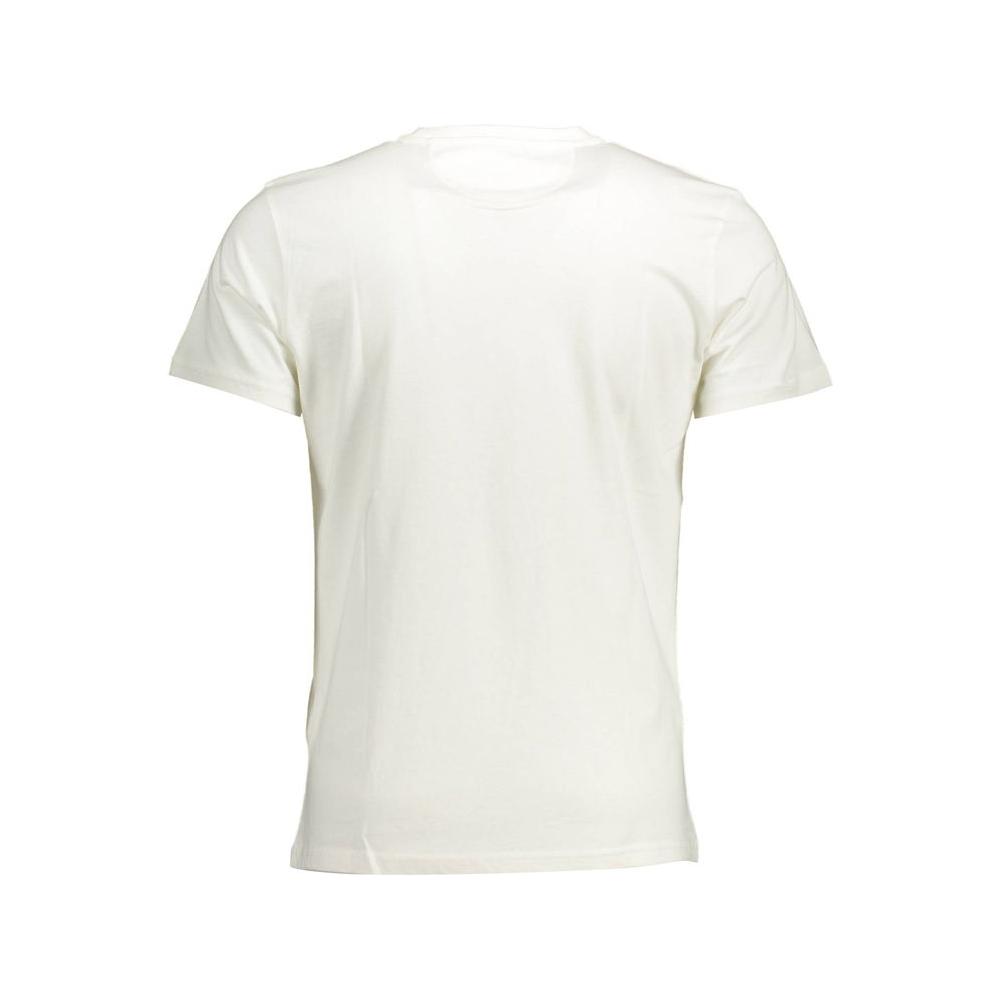 La Martina Crisp White Cotton Crew Neck Tee La Martina