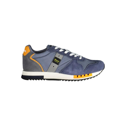 Blauer Elegant Blue Lace-up Sneakers with Contrast Details Blauer