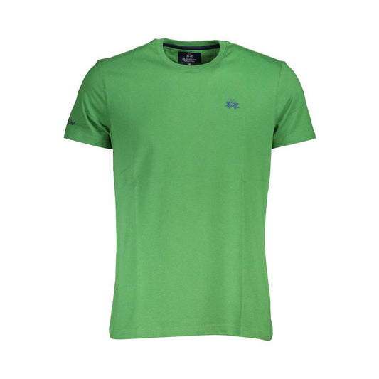 La Martina Emerald Elegance Cotton Tee with Exquisite Detailing La Martina