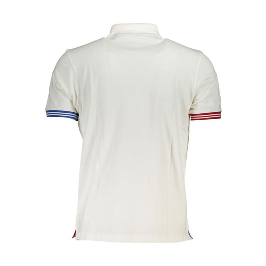 La Martina Elegant White Polo with Contrast Details La Martina