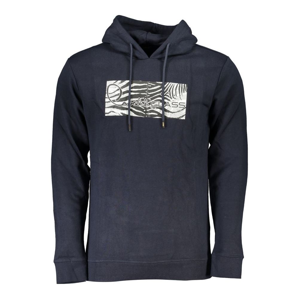 Cavalli Class Elegant Blue Hooded Sweatshirt - Cozy & Stylish Cavalli Class