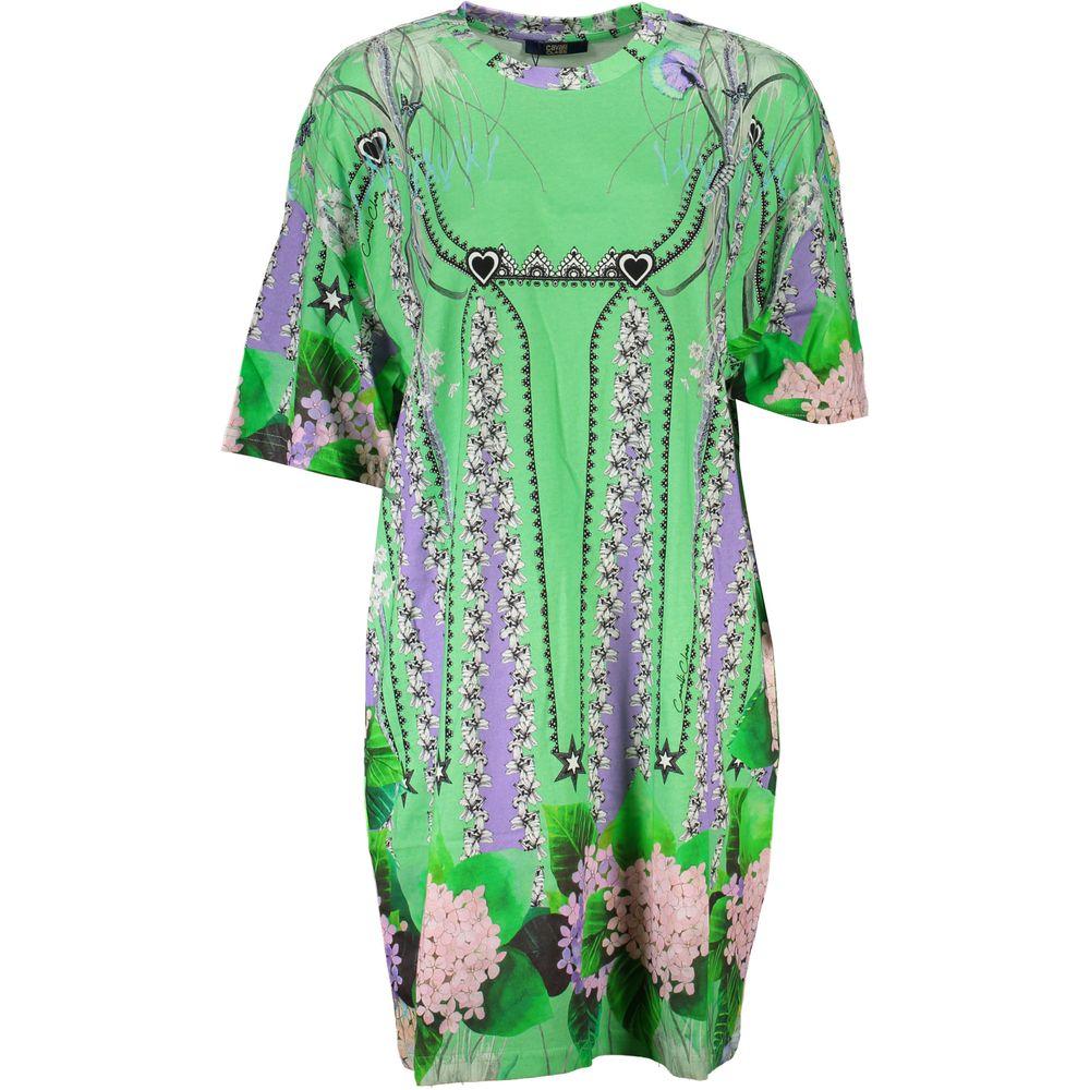 Cavalli Class Green Cotton Dress Cavalli Class