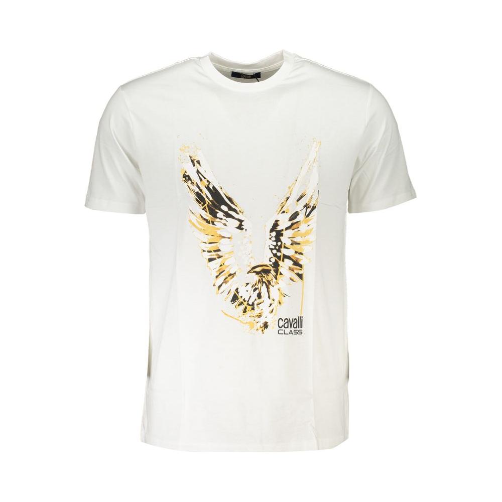 Cavalli Class White Cotton T-Shirt Cavalli Class