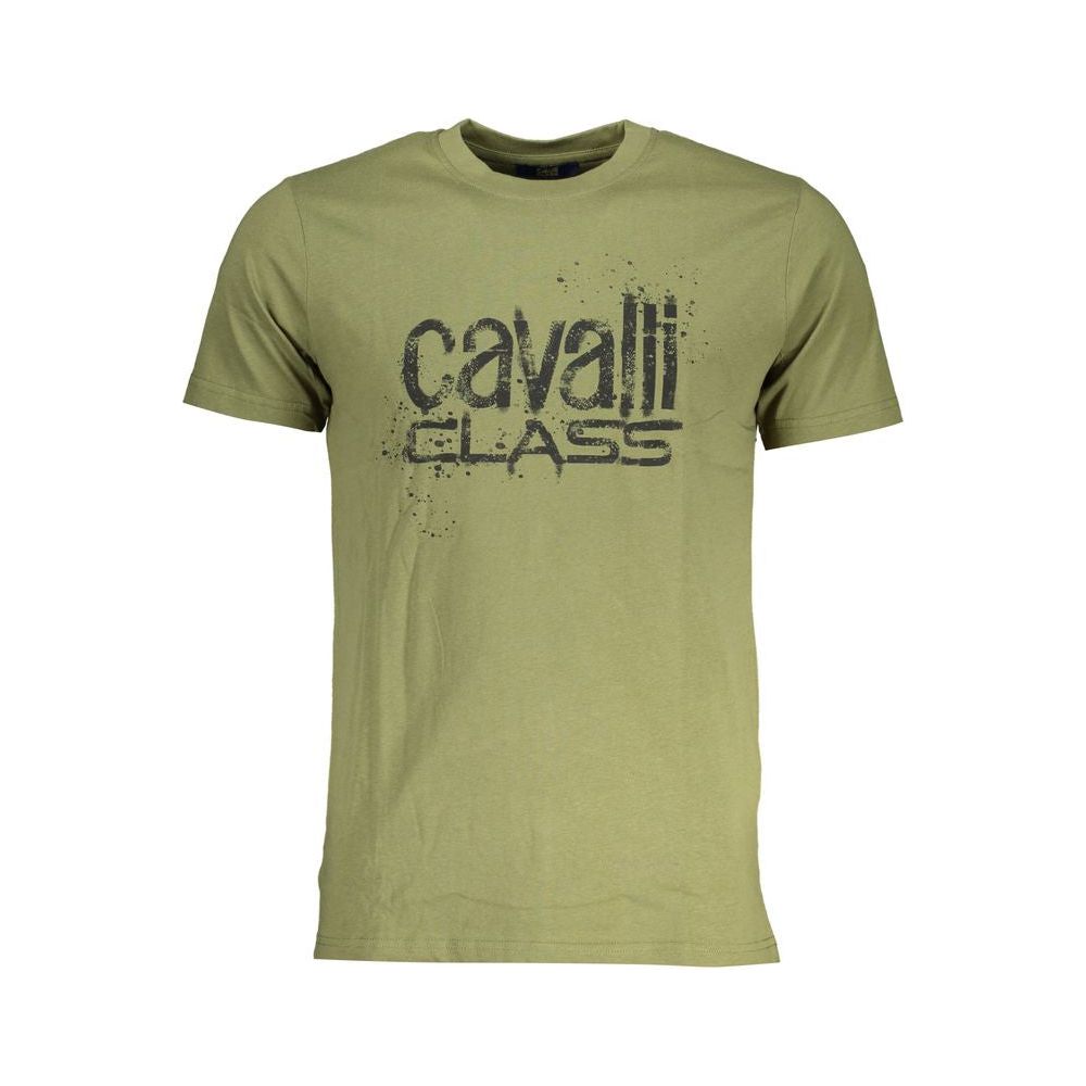 Cavalli Class Green Cotton T-Shirt Cavalli Class