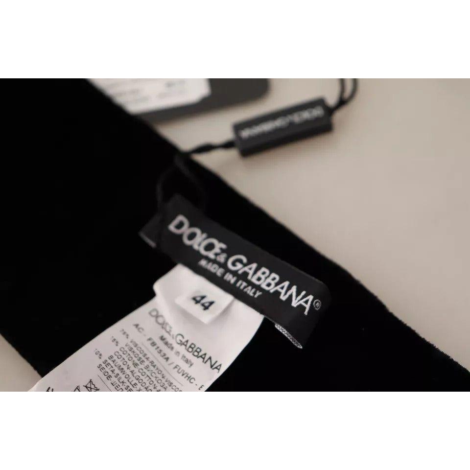 Dolce & Gabbana Black Velvet Viscose Waist Wide Women Belt Dolce & Gabbana