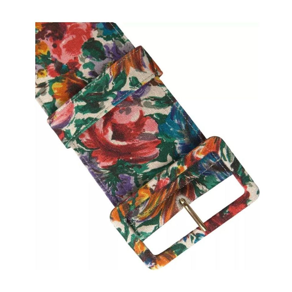 Dolce & Gabbana Multicolor Carretto Fabric Wide Waist Belt