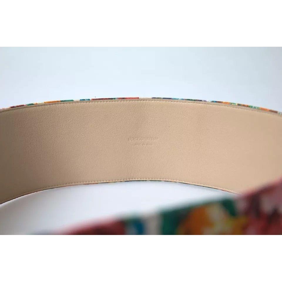 Dolce & Gabbana Multicolor Carretto Fabric Wide Waist Belt