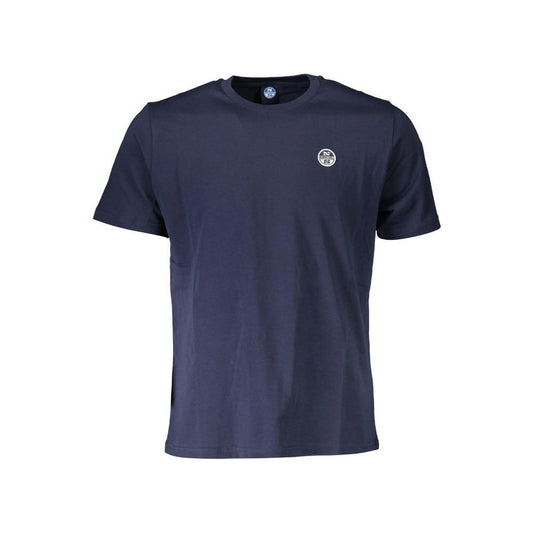 North Sails Chic Blue Cotton Tee with Sleek Logo Detail North Sails