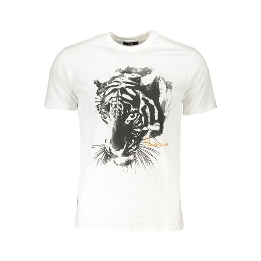 Cavalli Class White Cotton T-Shirt Cavalli Class