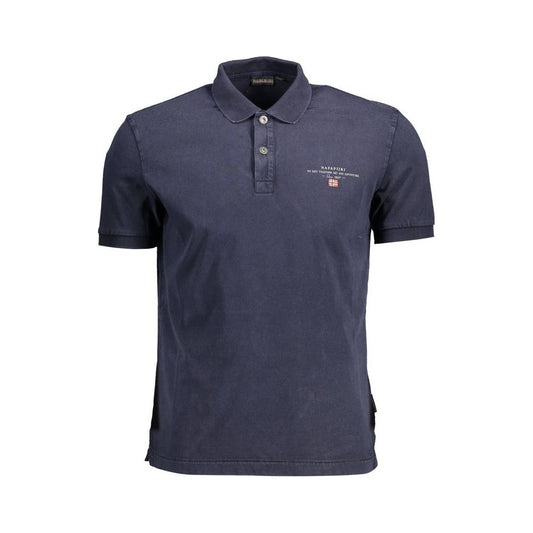 Napapijri Elegant Blue Cotton Polo with Embroidered Logo Napapijri