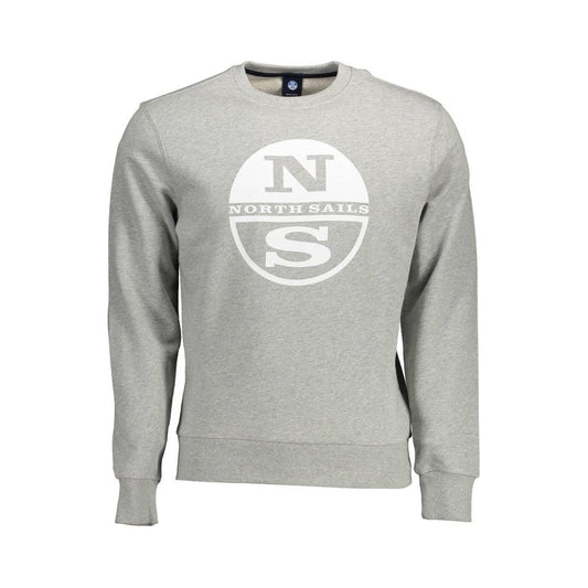 North Sails Gray Cotton Men Sweater North Sails