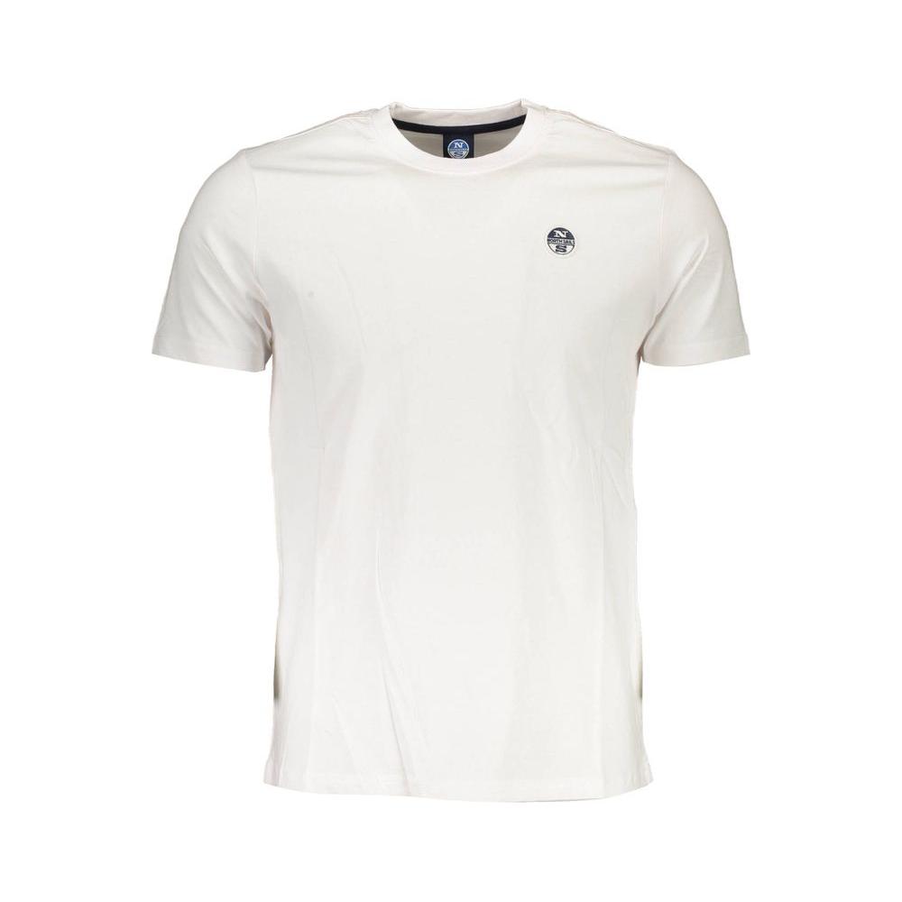 North Sails Sleek White Round Neck Tee with Logo Detail North Sails