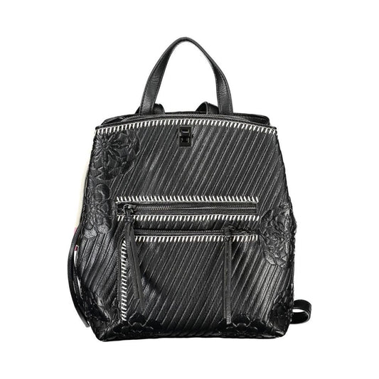 Desigual Chic Black Backpack with Contrast Details Desigual