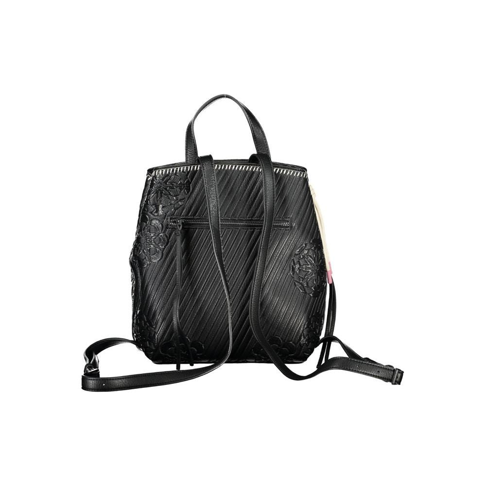 Desigual Chic Black Backpack with Contrast Details