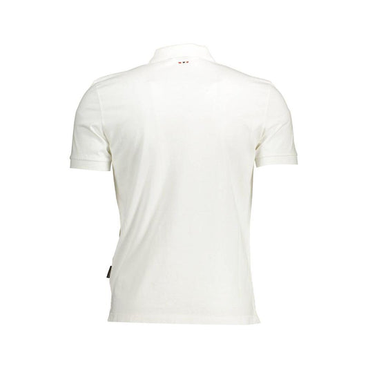 Napapijri Elegant White Cotton Polo with Embroidery Napapijri