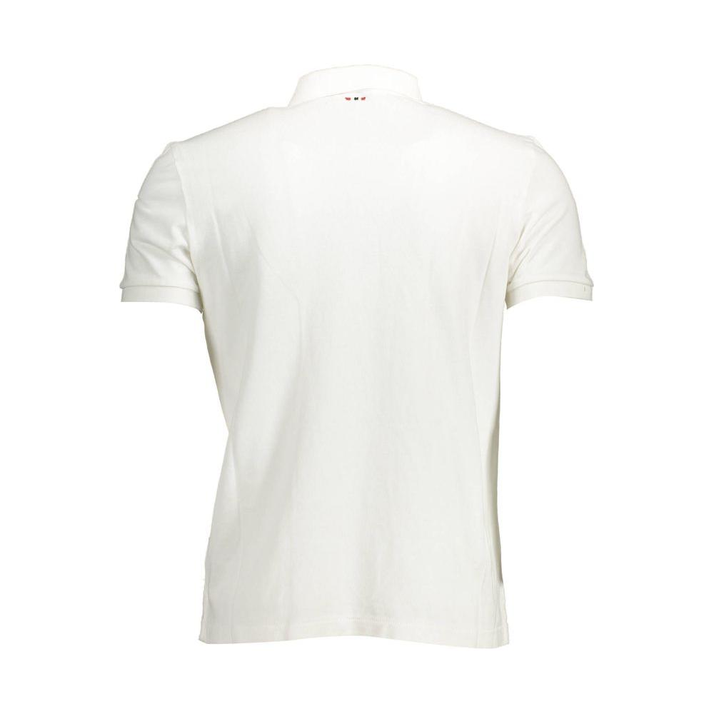 Napapijri Elegant White Embroidered Polo Shirt Napapijri