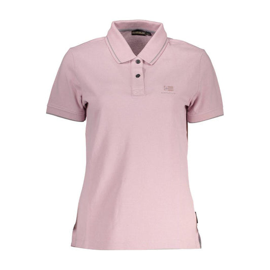 Napapijri Chic Pink Polo with Contrasting Details Napapijri