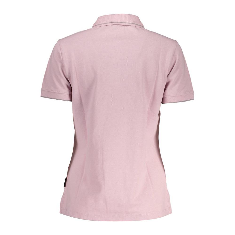 Napapijri Chic Pink Polo with Contrasting Details Napapijri