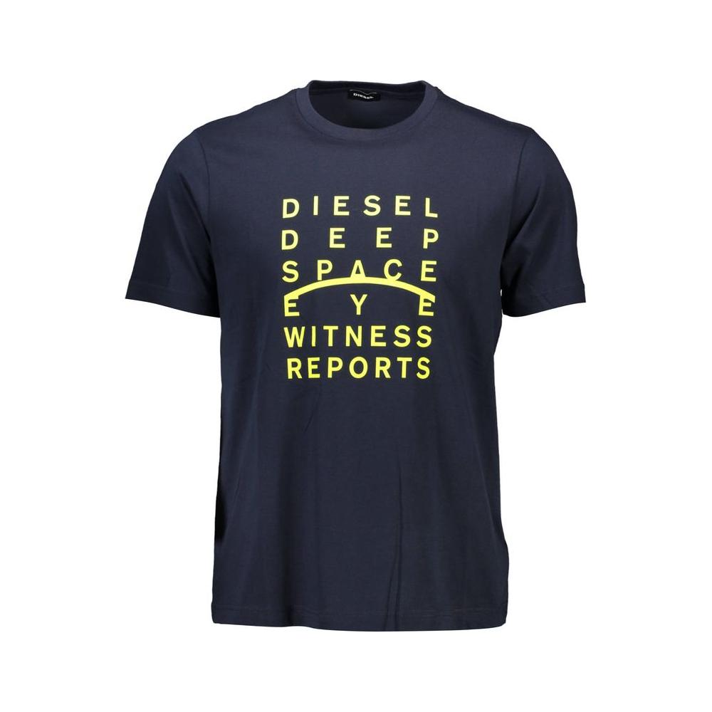 Diesel Blue Cotton Men T-Shirt Diesel