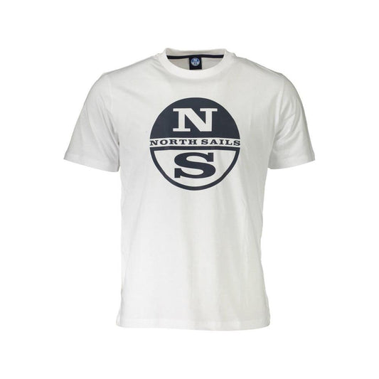 North Sails Crisp White Cotton Tee with Signature Print North Sails