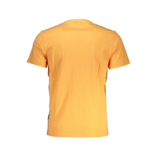 Napapijri Orange Cotton Tee with Signature Embroidery Napapijri