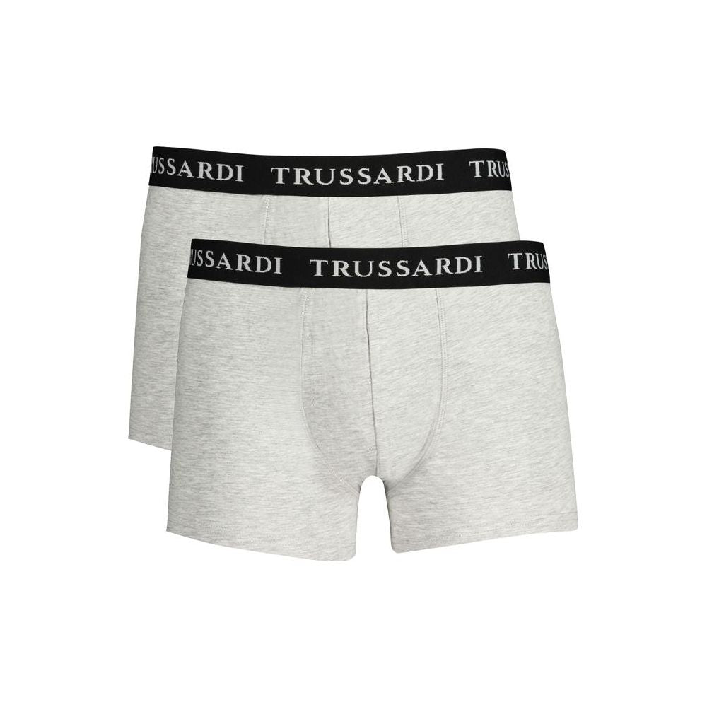 Trussardi Gray Cotton Underwear Trussardi