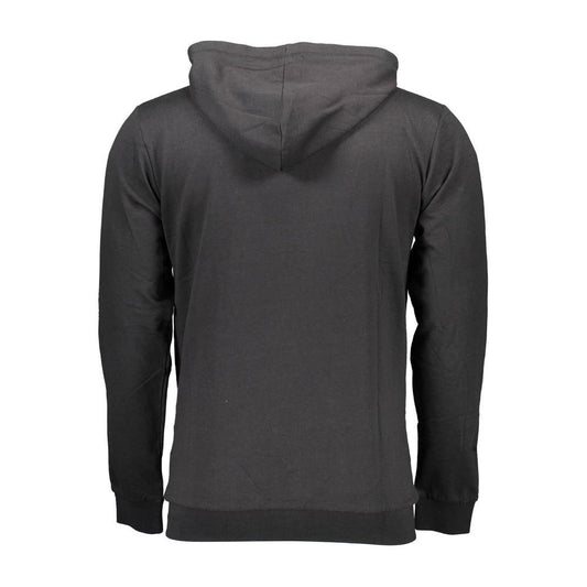 Sergio Tacchini Elegant Black Hooded Zip Sweatshirt Sergio Tacchini