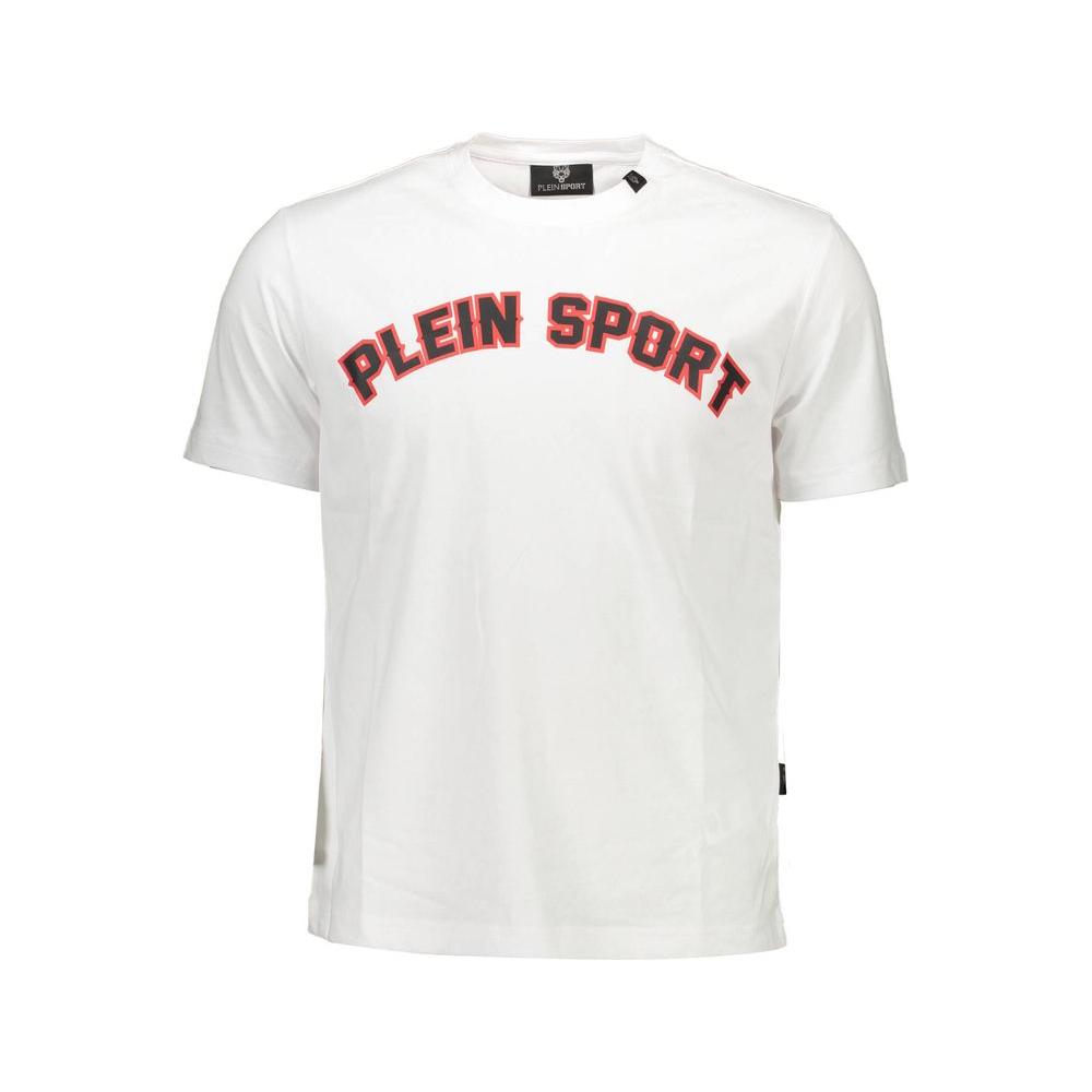 Plein Sport Sporty Elegance White Cotton T-Shirt Plein Sport