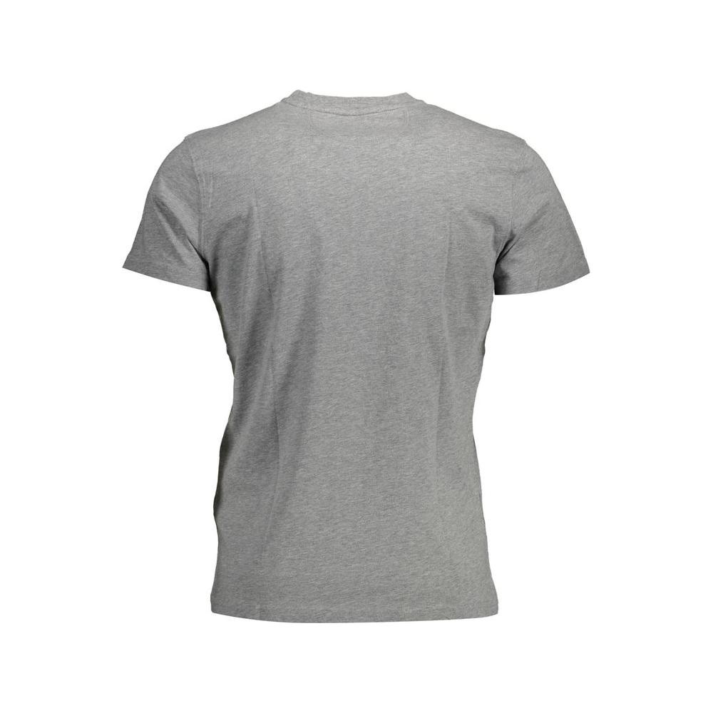 La Martina Exquisite Embroidered Gray Cotton Tee La Martina