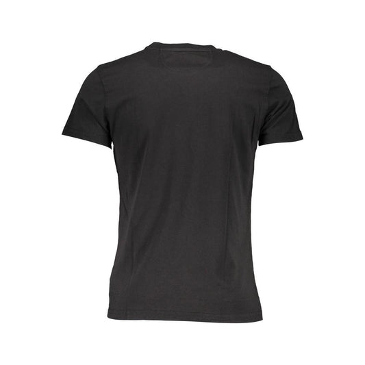 La Martina Elegant Embroidered Black Cotton Tee La Martina