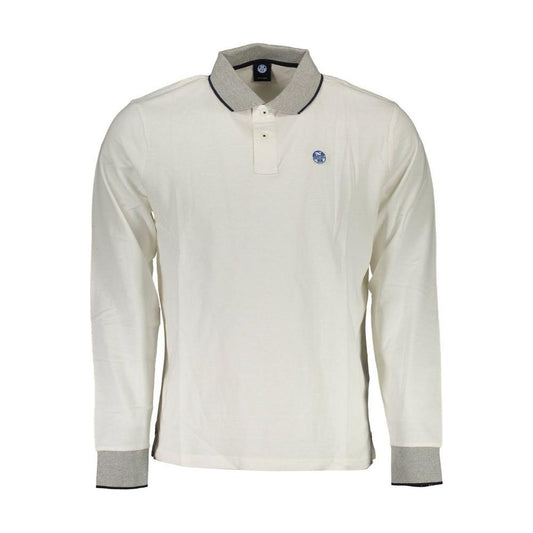 North Sails Elegant Long-Sleeved White Polo with Contrast Accents North Sails