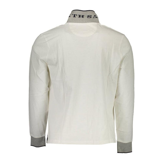 North Sails Elegant Long-Sleeved White Polo with Contrast Accents North Sails