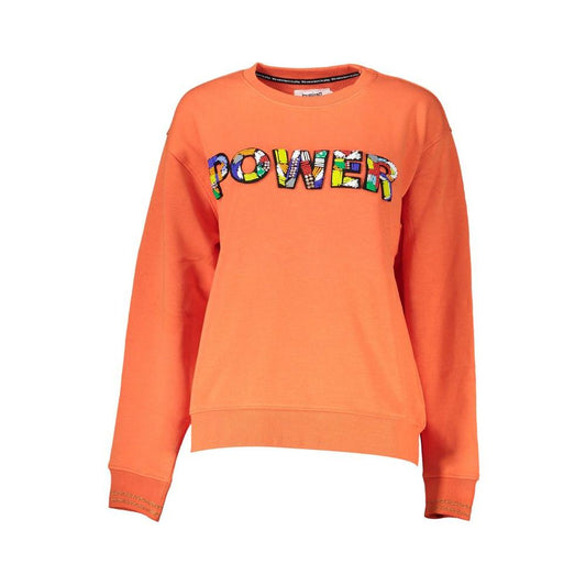 Desigual Vibrant Orange Sweatshirt with Chic Logo Detail Desigual