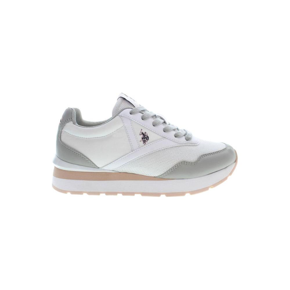 U.S. POLO ASSN. Chic White Lace-Up Sneakers with Logo Detail U.S. POLO ASSN.