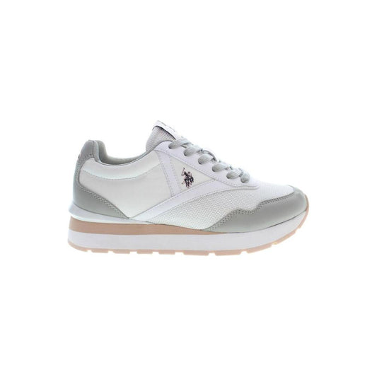 U.S. POLO ASSN. Chic White Lace-Up Sneakers with Logo Detail U.S. POLO ASSN.