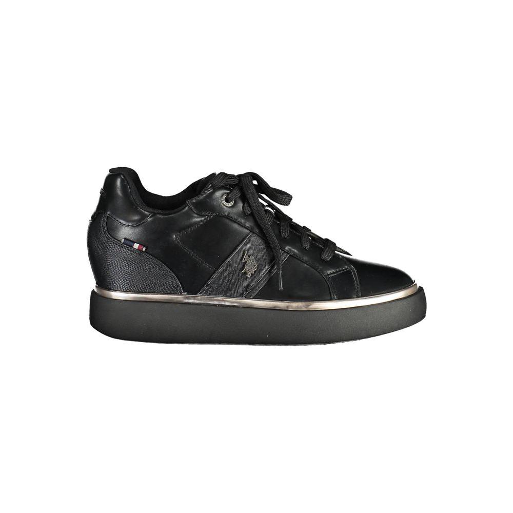 U.S. POLO ASSN. Chic Black Lace-Up Sneakers with Logo Detail U.S. POLO ASSN.