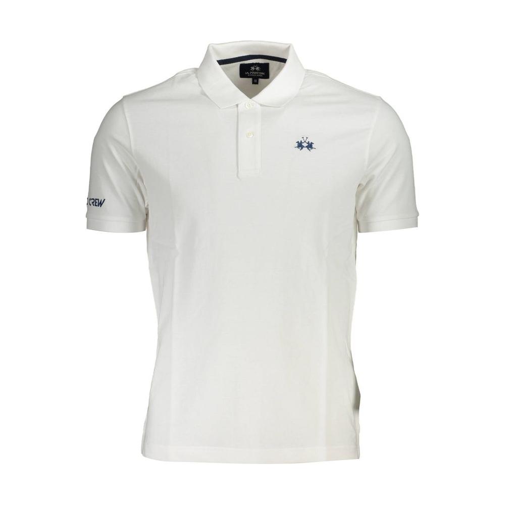 La Martina Elegant White Cotton Polo Shirt La Martina