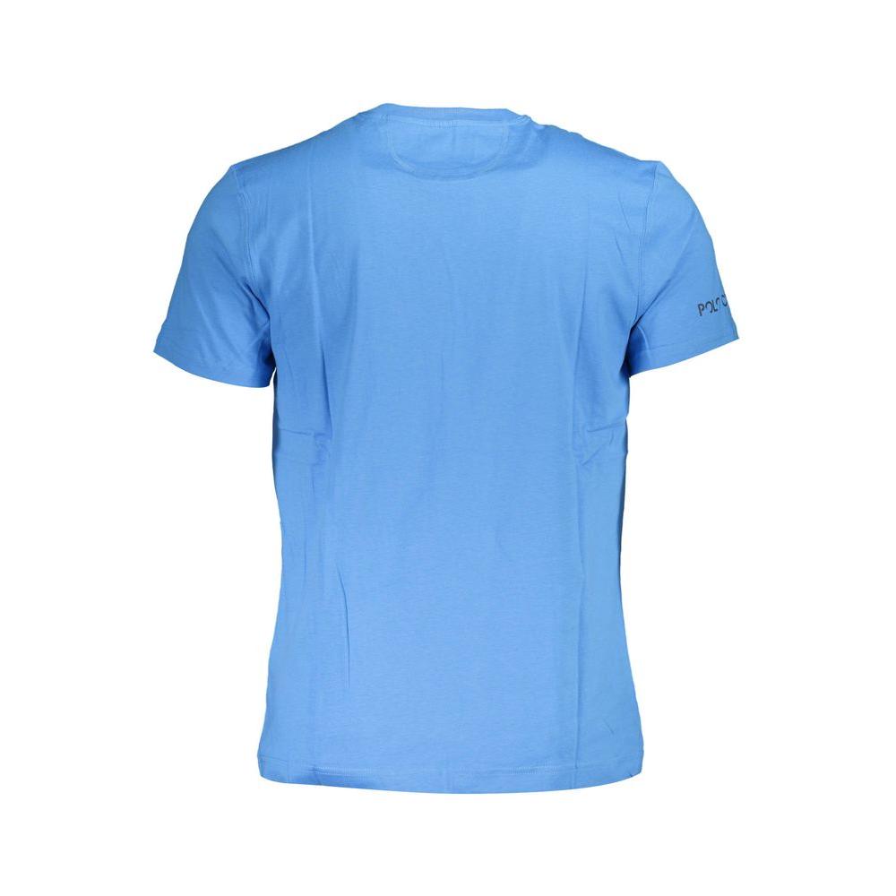 La Martina Regal Blue Cotton Tee with Classic Print La Martina