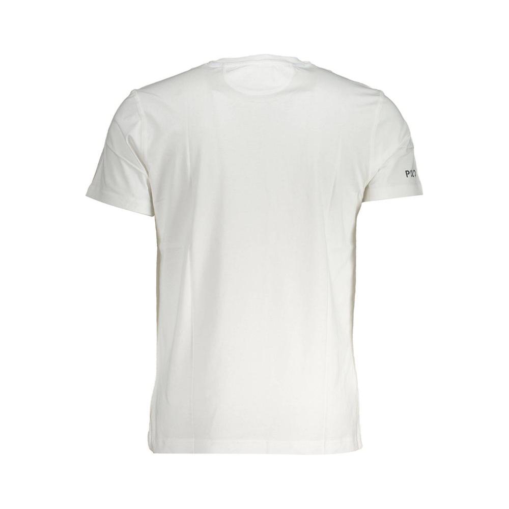 La Martina Elegant White Embroidered Tee La Martina