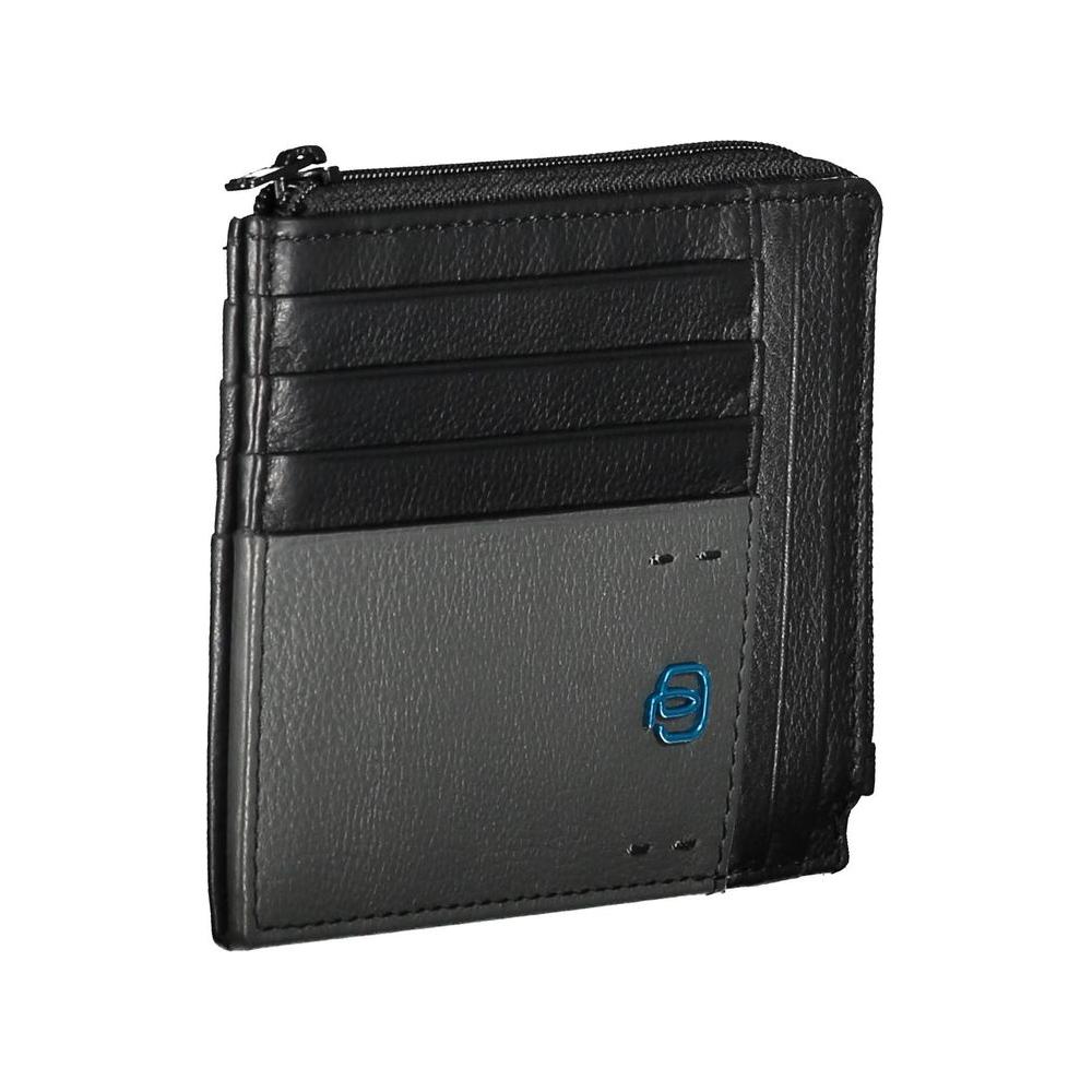 Piquadro Sleek Black Leather Card Holder with RFID Blocker Piquadro