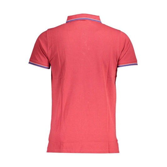 Norway 1963 Chic Contrast Detail Red Polo Shirt Norway 1963