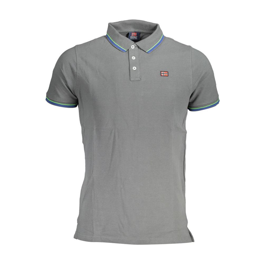 Norway 1963 Elegant Gray Cotton Polo with Contrasting Details Norway 1963